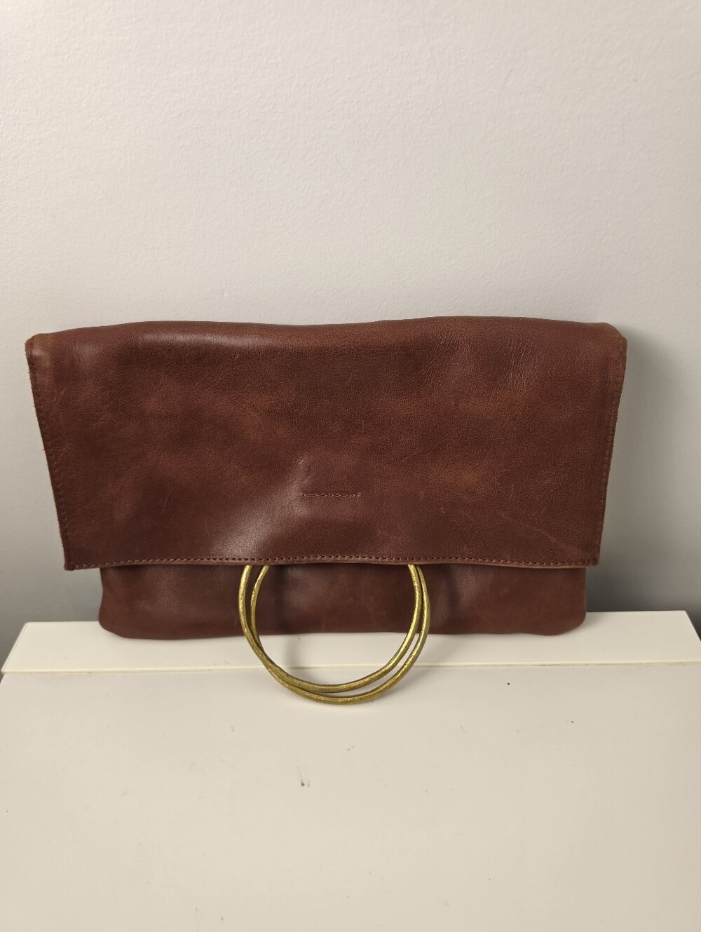 Parker Clay  Brown Nyala Foldover Clutch
